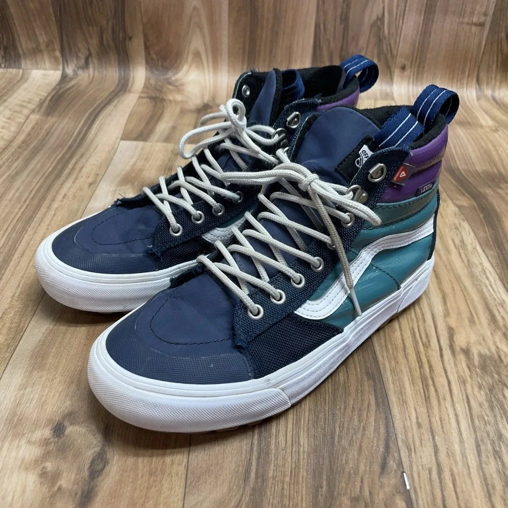 Vans Men's 500714 Blue Teal Purple White Textile Synthetic High‎ Top 9 M-W 10.5